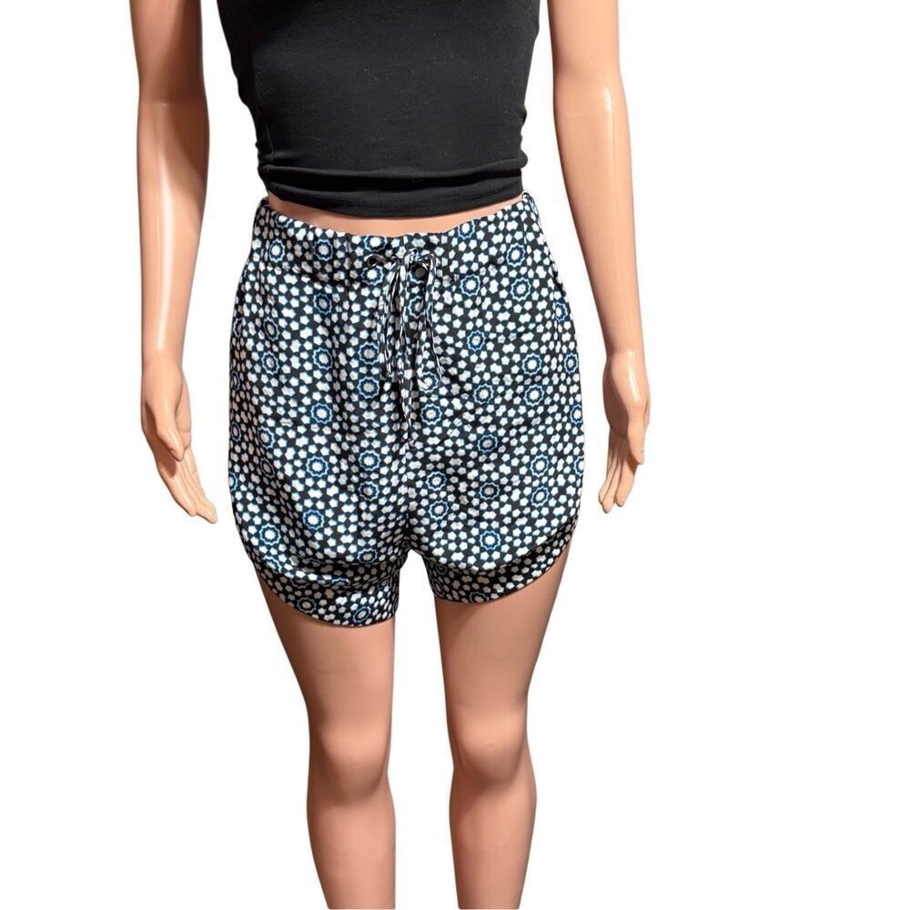 Amorethos high waist drawstring geometric print short 4/S